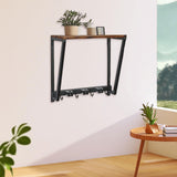 Maxbell Mop Broom Holder Wall Mount Tool Storage Organizer Home Rack Floating Shelf
