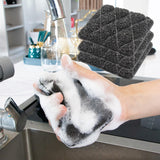 Maxbell 3x Dishwashing Sponge Reusable Dish Scrubber for Countertops Bathroom Dishes rectangle