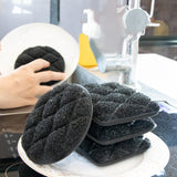 Maxbell 3x Dishwashing Sponge Reusable Dish Scrubber for Countertops Bathroom Dishes Round