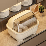 Maxbell Dish Drying Rack Dustproof Space Saving Utensil Organizer for Plate Dish Cup