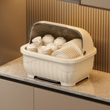 Maxbell Dish Drying Rack Dustproof Space Saving Utensil Organizer for Plate Dish Cup