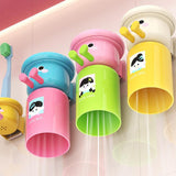 Maxbell Toothbrush Cup and Holder Mouthwash Cup Rack for Birthday Daily Use Tabletop 1pcs and Yellow
