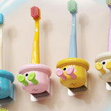 Maxbell Toothbrush Cup and Holder Mouthwash Cup Rack for Birthday Daily Use Tabletop 1pcs and Yellow