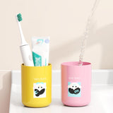 Maxbell Toothbrush Cup and Holder Mouthwash Cup Rack for Birthday Daily Use Tabletop 1pcs and Yellow