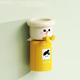 Maxbell Toothbrush Cup and Holder Mouthwash Cup Rack for Birthday Daily Use Tabletop 1pcs and Yellow