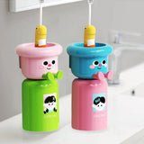 Maxbell Toothbrush Cup and Holder Mouthwash Cup Rack for Birthday Daily Use Tabletop 2pcs Green Pink