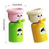 Maxbell Toothbrush Cup and Holder Mouthwash Cup Rack for Birthday Daily Use Tabletop 2pcs Green Yellow