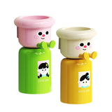 Maxbell Toothbrush Cup and Holder Mouthwash Cup Rack for Birthday Daily Use Tabletop 2pcs Green Yellow