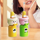 Maxbell Toothbrush Cup and Holder Mouthwash Cup Rack for Birthday Daily Use Tabletop 2pcs Green Yellow