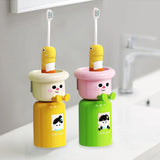 Maxbell Toothbrush Cup and Holder Mouthwash Cup Rack for Birthday Daily Use Tabletop 2pcs Green Yellow