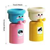 Maxbell Toothbrush Cup and Holder Mouthwash Cup Rack for Birthday Daily Use Tabletop 2pcs Pink Yellow