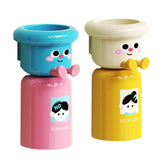 Maxbell Toothbrush Cup and Holder Mouthwash Cup Rack for Birthday Daily Use Tabletop 2pcs Pink Yellow