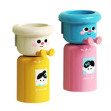 Maxbell Toothbrush Cup and Holder Mouthwash Cup Rack for Birthday Daily Use Tabletop 2pcs Pink Yellow