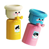 Maxbell Toothbrush Cup and Holder Mouthwash Cup Rack for Birthday Daily Use Tabletop 2pcs Pink Yellow