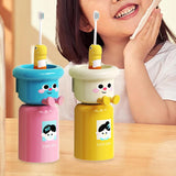 Maxbell Toothbrush Cup and Holder Mouthwash Cup Rack for Birthday Daily Use Tabletop 2pcs Pink Yellow