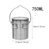 Maxbell Foldable Camping Cup 750ml Outdoor Camp Cook Pot for Camp Travel Backpacking