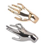 Maxbell Elegant Brooch Pin Hand Shape Alloy Fashionable Lapel Pin for Tie Coat Gowns Gold
