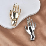 Maxbell Elegant Brooch Pin Hand Shape Alloy Fashionable Lapel Pin for Tie Coat Gowns Gold