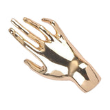 Maxbell Elegant Brooch Pin Hand Shape Alloy Fashionable Lapel Pin for Tie Coat Gowns Gold