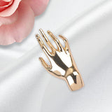 Maxbell Elegant Brooch Pin Hand Shape Alloy Fashionable Lapel Pin for Tie Coat Gowns Gold