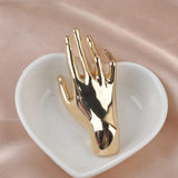 Maxbell Elegant Brooch Pin Hand Shape Alloy Fashionable Lapel Pin for Tie Coat Gowns Gold