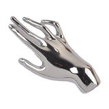 Maxbell Elegant Brooch Pin Hand Shape Alloy Fashionable Lapel Pin for Tie Coat Gowns Silver