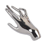 Maxbell Elegant Brooch Pin Hand Shape Alloy Fashionable Lapel Pin for Tie Coat Gowns Silver
