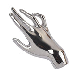 Maxbell Elegant Brooch Pin Hand Shape Alloy Fashionable Lapel Pin for Tie Coat Gowns Silver