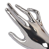 Maxbell Elegant Brooch Pin Hand Shape Alloy Fashionable Lapel Pin for Tie Coat Gowns Silver
