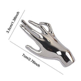 Maxbell Elegant Brooch Pin Hand Shape Alloy Fashionable Lapel Pin for Tie Coat Gowns Silver