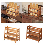 Maxbell Syrup Bottle Display Stand Kitchen Counter Shelf for Tabletop Vanity Kitchen Wood Color