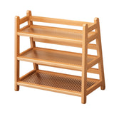 Maxbell Syrup Bottle Display Stand Kitchen Counter Shelf for Tabletop Vanity Kitchen Wood Color