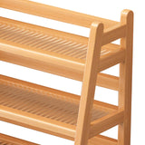 Maxbell Syrup Bottle Display Stand Kitchen Counter Shelf for Tabletop Vanity Kitchen Wood Color