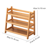 Maxbell Syrup Bottle Display Stand Kitchen Counter Shelf for Tabletop Vanity Kitchen Wood Color