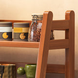 Maxbell Syrup Bottle Display Stand Kitchen Counter Shelf for Tabletop Vanity Kitchen Brown
