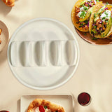 Maxbell Taco Holder Plates for Soft and Hard Tacos for Kitchen Family Dinner Parties white