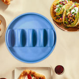 Maxbell Taco Holder Plates for Soft and Hard Tacos for Kitchen Family Dinner Parties blue