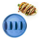 Maxbell Taco Holder Plates for Soft and Hard Tacos for Kitchen Family Dinner Parties blue