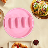 Maxbell Taco Holder Plates for Soft and Hard Tacos for Kitchen Family Dinner Parties pink