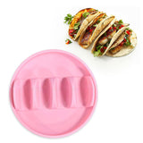 Maxbell Taco Holder Plates for Soft and Hard Tacos for Kitchen Family Dinner Parties pink