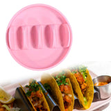 Maxbell Taco Holder Plates for Soft and Hard Tacos for Kitchen Family Dinner Parties pink