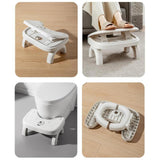 Maxbell Bathroom Toilet Stool Adjustable Under Desk Foot Rest for Home Office Indoor White