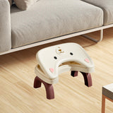 Maxbell Bathroom Toilet Stool Adjustable Under Desk Foot Rest for Home Office Indoor Beige