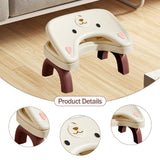Maxbell Bathroom Toilet Stool Adjustable Under Desk Foot Rest for Home Office Indoor Beige