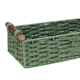 Maxbell Braided Paper Cord Storage Basket Bin Multipurpose Green Cosmetics Organizer