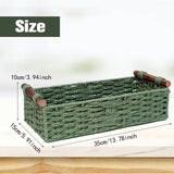 Maxbell Braided Paper Cord Storage Basket Bin Multipurpose Green Cosmetics Organizer