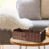 Maxbell Braided Paper Cord Storage Basket Bin Multipurpose Green Cosmetics Organizer