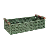 Maxbell Braided Paper Cord Storage Basket Bin Multipurpose Green Cosmetics Organizer