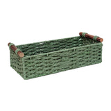 Maxbell Braided Paper Cord Storage Basket Bin Multipurpose Green Cosmetics Organizer