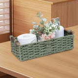 Maxbell Braided Paper Cord Storage Basket Bin Multipurpose Green Cosmetics Organizer